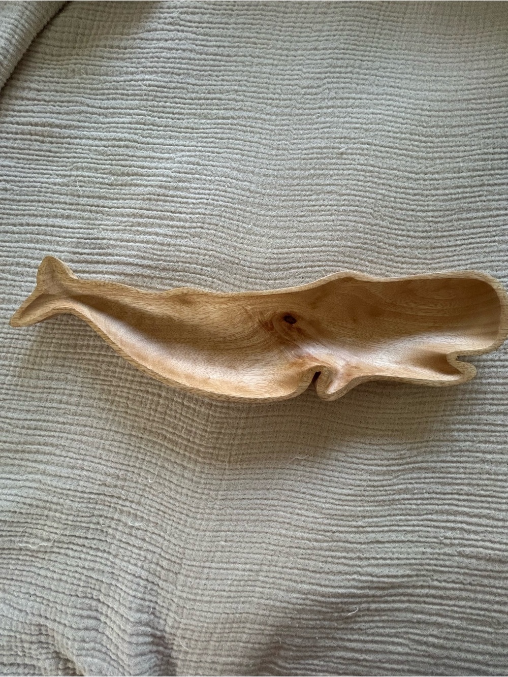 Anthropologie NWT Mango Wood Beluga Whale Serveware Or Display Piece
